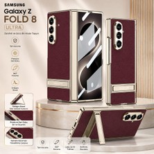 Monsgeek Samsung Galaxy Z Fold 8 Ultra Uyumlu Kamera Korumalı Premium Deri Dokulu Stand Özellikli Telefon Kılıfı