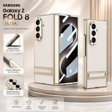 Monsgeek Samsung Galaxy Z Fold 8 Ultra Uyumlu Kamera Korumalı Premium Deri Dokulu Stand Özellikli Telefon Kılıfı
