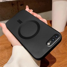 Ucuc iPhone 7 Plus/8 Plus Uyumlu Kılıf Magsafe Özellikli Darbe Emici Siyah Silikon Kapak