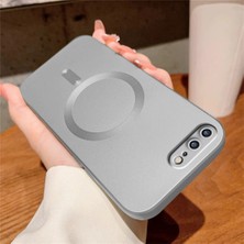 Ucuc iPhone 7 Plus/8 Plus Uyumlu Kılıf Magsafe Özellikli Darbe Emici Gümüş Silikon Kapak