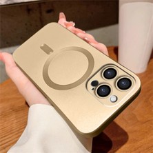 Ucuc iPhone 14 Pro Uyumlu Kılıf Magsafe Özellikli Darbe Emici Altın Silikon Kapak