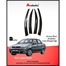 Arabaks Fiat Albea Palio Cam Rüzgarlığı 4’lü Takım (Mugen Tip, Dayanıklı Malzeme, Kolay Montaj)