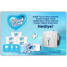 Selpak Professional Touch Içten Çekmeli Tuvalet Kağıdı 120 M 12'li x 5 Koli + Wave Dispenser Hediyeli