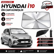 OtoÇizgi Hyundai I10 Şemsiye Tip Ön Cam Güneşliği Katlanabilir Uv Korumalı Araç Cam Güneşlik
