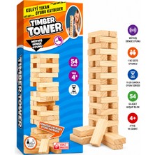 Maketçiniz Denge Oyunu Jenga 54 Parça Eğitici Zeka Oyunu - Ailece Oynanır - Çocuklar Için Kutu Oyunu