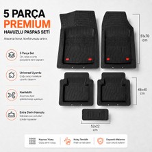 Beny Store Volkswagen Golf 6 (2009-2013) Uyumlu 4d Extra Derin Havuzlu Kesilebilir Universal Oto Paspas 5 Parça - Siyah