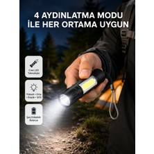 Renas Store Ultra Dayanıklı 4 Mod Şarjlı Işıldak | Suya ve Darbeye Dayanıklı | 100.000 Saat LED Ömrü