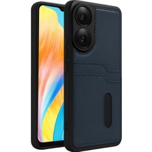 The Gencoo Oppo A38 Sara Kartvizitli Deri Kılıf - Lacivert