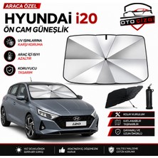 OtoÇizgi Hyundai I20 Şemsiye Tip Ön Cam Güneşliği Katlanabilir Uv Korumalı Araç Cam Güneşlik