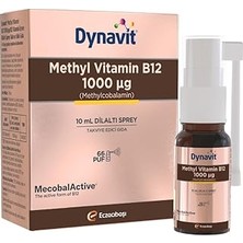 Renas Store Dynavit Vitamin B12 1000MCG 10ML Dilaltı Sprey- Aile Boyu B12 Vitamini - Hafıza - Methylcobalamin