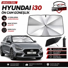 OtoÇizgi Hyundai I30 Şemsiye Tip Ön Cam Güneşliği Katlanabilir Uv Korumalı Araç Cam Güneşlik