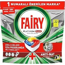 Renas Store Fairy Platinum Plus Bulaşık Makinesi Deterjanı Kapsülü 22 Yıkama Limon Kokulu