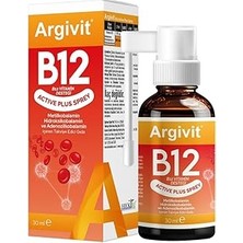 Renas Store Argivit Active Plus B12 Vitamin Metilkobalamin, Hidroksikobalamin ve Adenozilkobalamin Sprey 30 ml