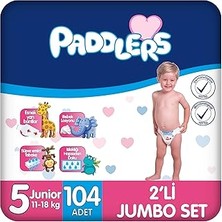 Renas Store Paddlers Bebek Bezi 5 Numara Junior (11-18 Kg) 104 Adet – 2’li Set