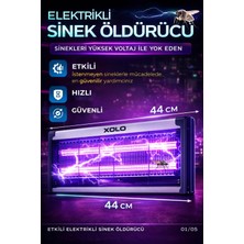 Xolo Uv LED Işıklı 2X5W Çelik Kasalı Elektrikli Sinek Öldürücü Bahçe Lambası Gece Aydınlatma Etkili 44 cm
