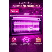 Xolo Mor Işıklı Elektrikli LED Sinek Yakalayıcı Cihaz 8W 50M2 Etkili 33CM Masa Üstü ve Duvar Tipi