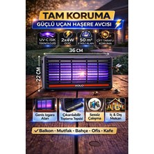 Xolo Uv-C Işınlı Sessiz Sinek Öldürücü 2x4 W Güçlü Izgara 50M2 Iç ve Dış Mekan