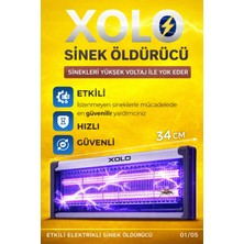 Xolo Uv LED Işıklı 2X4W Çelik Kasalı Elektrikli Sinek Öldürücü Bahçe Lambası Gece Aydınlatma Etkili 34 cm