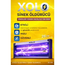 Xolo Uv LED Işıklı 2X3W Çelik Kasalı Elektrikli Sinek Öldürücü Bahçe Lambası Gece Aydınlatma Etkili 26 cm