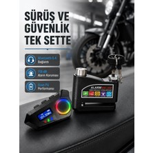 GRAYLINE Bluetooth 5.4 Intercom ve Alarmlı Disk Kilidi Seti Güçlü Ses ve Güvenlik