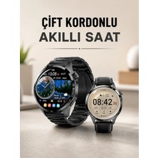 GRAYLINE Çift Kordonlu Yüksek Çözünürlüklü Akıllı Saat Uyku Izleyici & Spor Modları
