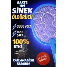 Xolo Şarjlı LED Işıklı 50CM Sinek Raket Trk 3000V Güçlü Haşere Kovucu Sivrisinek Öldürücü