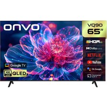 Onvo 65VQ90F3UA 65'' 165 Ekran Uydu Alıcılı 4K Ultra HD  Google Smart QLED TV