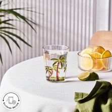 Karaca Palmera Palmiye Ağaçlı Kırılmaz Akrilik Su Bardağı 430 ml Şeffaf