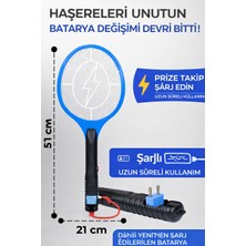 Xolo Şarjlı Sinek Raketi Yeni Nesil Ayaklı Seri Beyaz Çift Kullanımlı