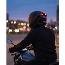 Caspiano Homer Full-Face LED Işıklı Matt Black Motosiklet Kaskı Ece-R 22.06 Sertifikalı