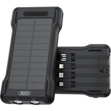 Xo PR290 10000MAH Type-C ve Lightning 4 Dahili Kablolu Güneş Enerjili Powerbank | Taşınabilir Şarj