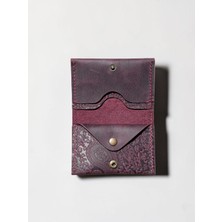 MAT DERİ Hakiki Deri Kartlık Şal Desenli Minimal Boyut Erkek Kadın Kartlık