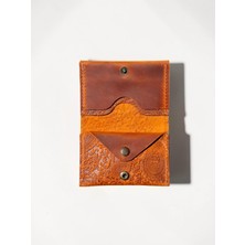 MAT DERİ Hakiki Deri Kartlık Şal Desenli Minimal Boyut Erkek Kadın Kartlık