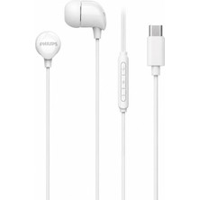 Philips TAE2146WT/00 USB-C Mikrofonlu Kablolu Kulak İçi Kulaklık, 10 mm Sürücü, Ses Kontrolü, Beyaz