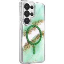 Ototechparca   Samsung Galaxy S26 Ultra Lotus Simli Magsafe Kapak - Yeşil