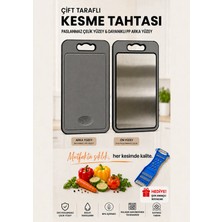 Ookico 304 Paslanmaz Çelik ve PP Yüzey Kesme Tahtası & Çok Fonksiyonlu Soyacak HEDİYELİ