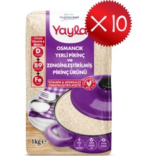 Yayla Osmancık Yerli Pirinç ve Zenginleştirilmiş Pirinç Ürünü (D+B9+Fe) 1 kg X10
