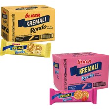 Ülker Kremalı Rondo Çilekli ve Muzlu Bisküvi 61 gr 24 Lü 2 Li Karma