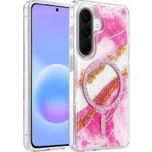Techora Sale Mey Ithalat®  Samsung Galaxy A56 Lotus Simli Magsafe Kapak - Pembe