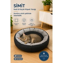 Glipet Kedi ve Küçük Irk Köpek Yatağı Yumuşak Minderli Simit Pet Yatağı Siyah