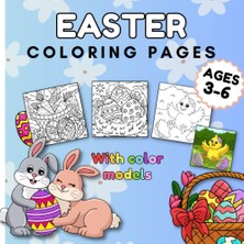 Kazan Hobi Independently Published Easter Coloring Pages | With Color Models | Ages 3-6: 37 Coloring Pages | Multiple Levels | Easter Activity For Children