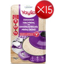 Yayla Osmancık Yerli Pirinç ve Zenginleştirilmiş Pirinç Ürünü (D+B9+Fe) 1 kg X15