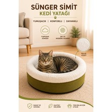 Glipet Sünger Simit Kedi Köpek Yatağı Yeşil