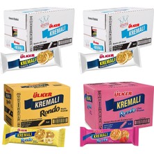 Ülker Kremalı Sade - Rondo Çilekli ve Muzlu Bisküvi 61 gr 24 Lü 4 Lü Karma