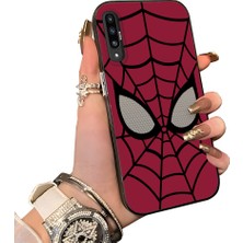 HONTINGA Samsung Galaxy A30S ile Uyumlu Kılıf Silikon Kenar Sert Arka Kamera Koruyucu Basitlik Anti Düşme Kamera Korumalı Spiderman Desen Couple Telefon Kılıfı Kadın ve Erkek Için Uygundur K1-0132