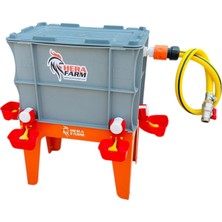 HERA FARM 4 Çanaklı Otomatik Dolumlu Suluk + Platform + Vanalı Hortum Seti (Sağdan Su Girişli)