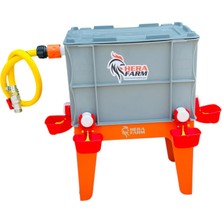 HERA FARM 4 Çanaklı Otomatik Dolumlu Suluk + Platform + Vanalı Hortum Seti (Soldan Su Girişli)