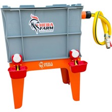HERA FARM 2 Çanaklı  Otomatik Dolumlu Suluk+Platform +Vanalı Hortum Seti (Sağdan Su Girişli)