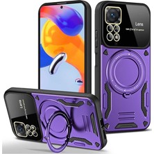 Renas Store Xiaomi Redmi Note 11 Pro Kılıf Joy Lens Standlı Kapak - Mor
