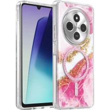 Renas Store Onegif Xiaomi Redmi 14C Lotus Simli Magsafe Kapak - Pembe